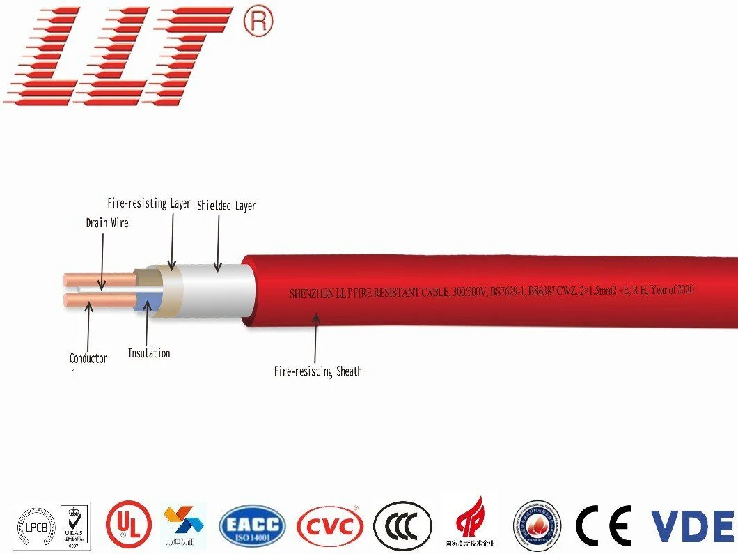 Wdzr Fire Resistant Cable 2c 2.5mm Certified Fire Alarm System